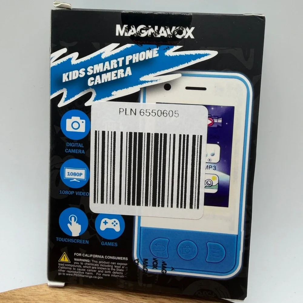 Magnavox Kids Smart Phone Camera Blue Touchscreen 1080P Video 32GB SD Card